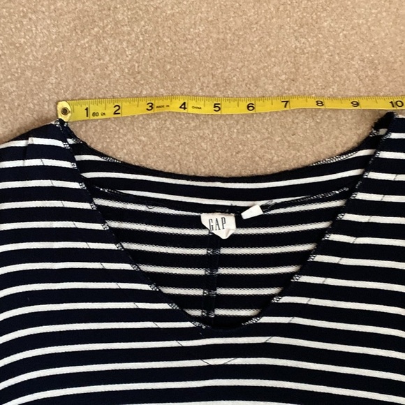 The Gap minimalist striped rayon knit dress black white small loose fit - Picture 10 of 13